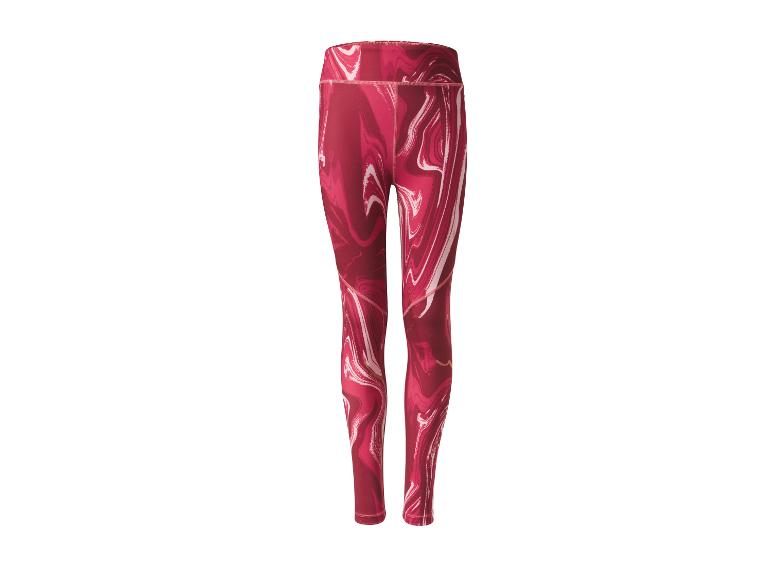 Damen-Sportleggings mit rot-weißem Marmormuster