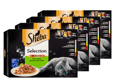 Sheba Multipack Selection in Sauce Feine Vielfalt, 4 x 12 x 85 g