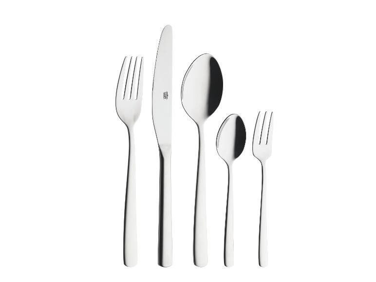 GSW Classic Besteck-Set: Messer, Menügabel, Suppenlöffel, Teelöffel und Dessertgabel.