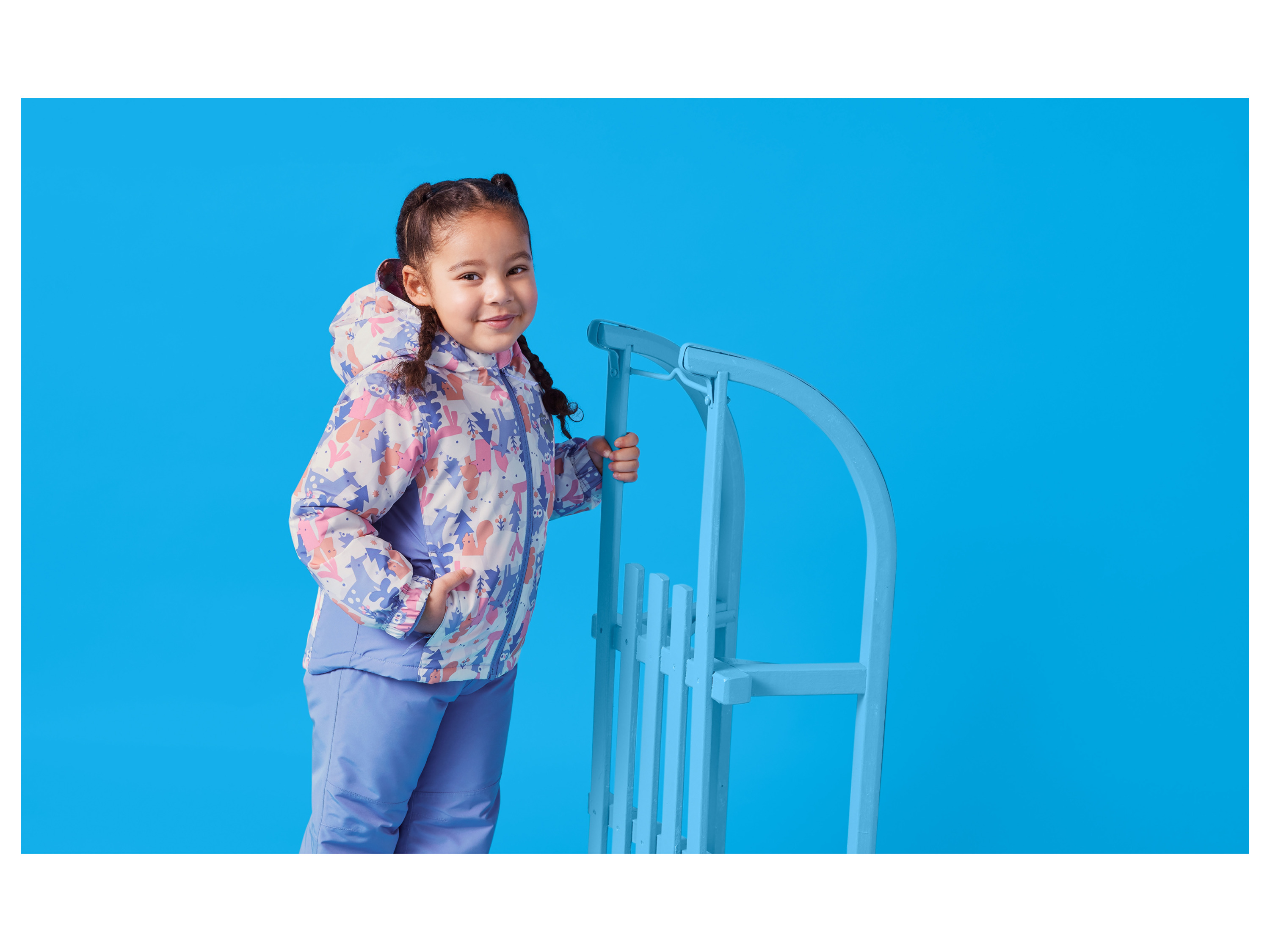 LUPILU® Kleinkinder Schneejacke (gemustert/weiß/lila, 98/104) – Bild 2 von 4