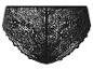 Schwarzer Spitzen-Slip mit hoher Taille.