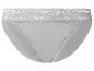 Grauer Slip mit Spitzendetails an Bund und Beinausschnitten.