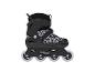 Schwarze Inline-Skates mit modernem, abstraktem Muster.