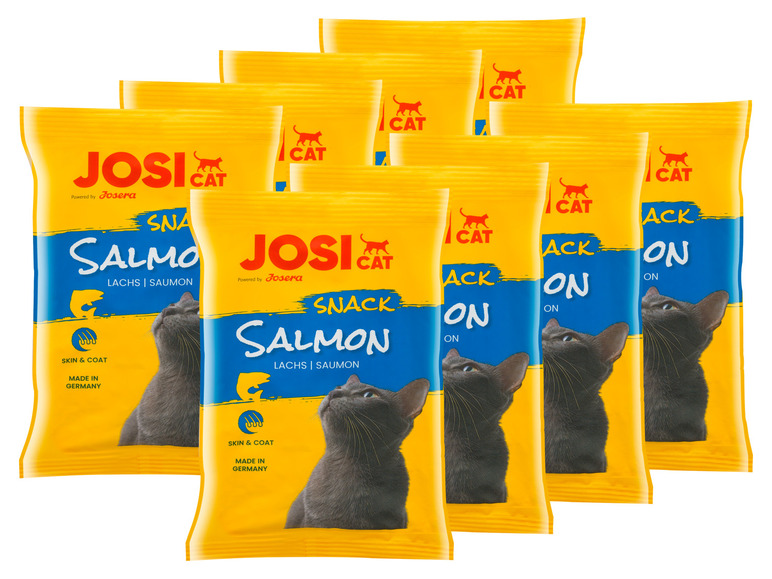 Gehe zu Vollbildansicht: JosiCat Katzensnack Salmon, 8 x 60 g - Bild 1