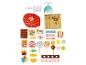Ein Süßigkeitenladen-Spielset mit Süßigkeiten, Lollis, Popcorn und „CANDY SHOP“-Tüten.