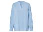 Hellblaues Langarmhemd mit V-Ausschnitt.