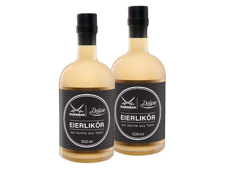 Zwei Flaschen Eierlikör mit Vanille aus Tahiti, 500 ml.