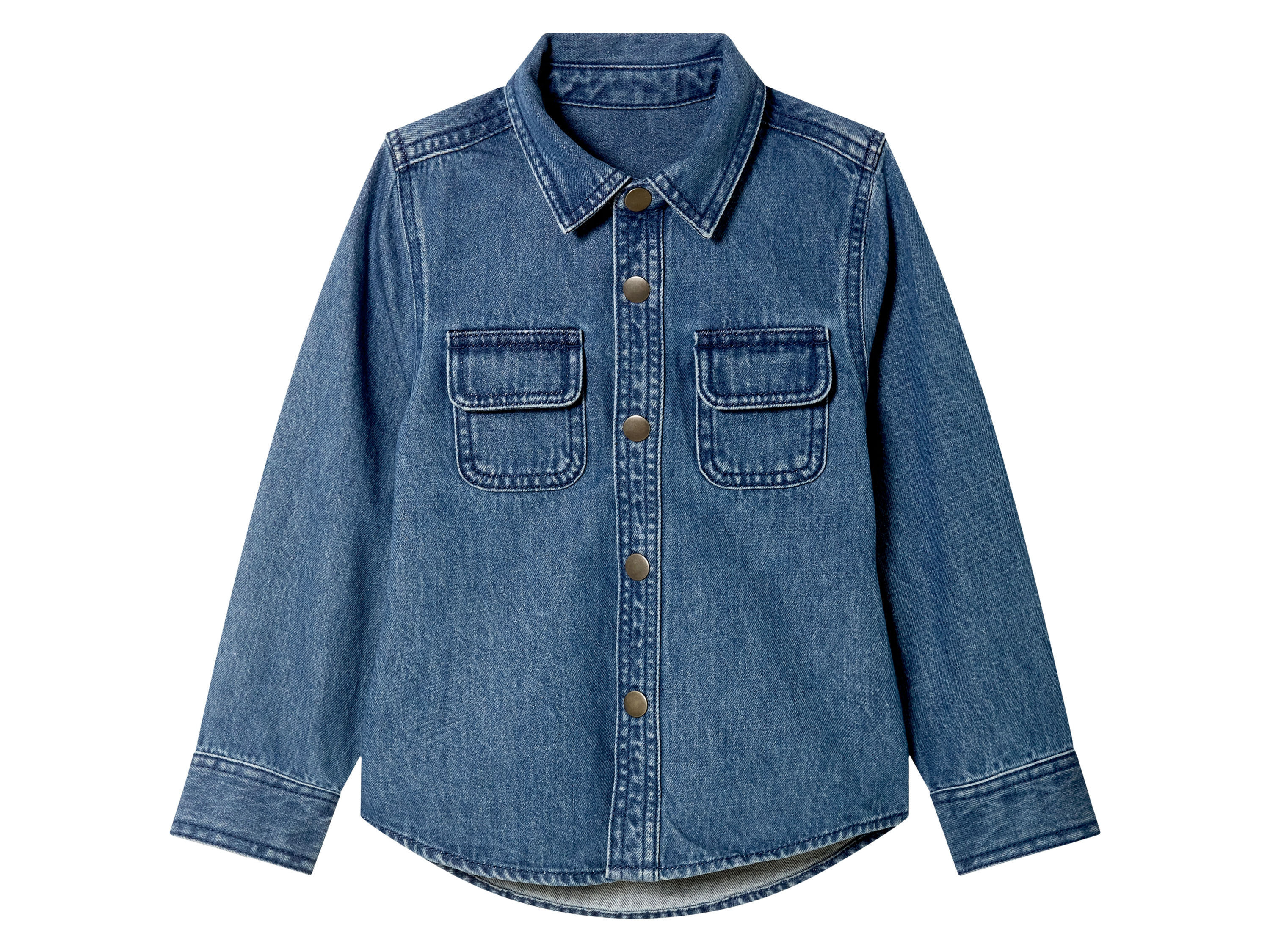 lupilu® Kleinkinder Jungen Jeansjacke (Blau, 128)““ | aufgesetzte Brusttaschen mit Patte