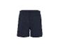 Dunkelblaue Herren-Shorts mit elastischem Bund und Gesäßtasche.