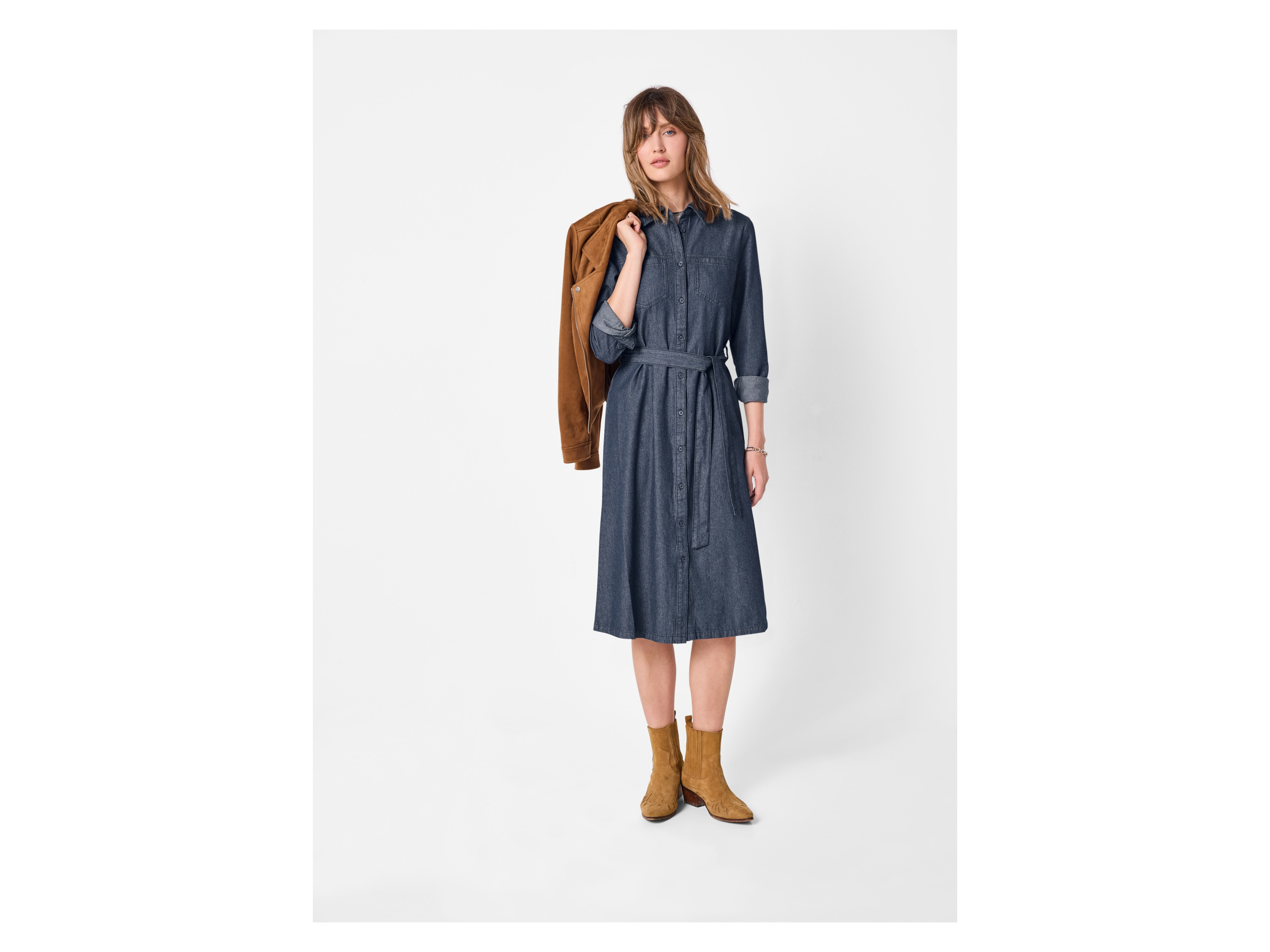 ESMARA® Damen Jeanskleid (Dunkelblau, 34) – Bild 2 von 4