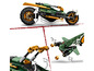 LEGO NINJAGO Motorrad mit goldenen Details und ein fliegender Drache.