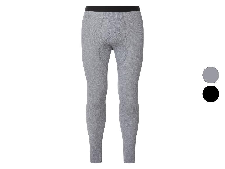 Graue Herren-Thermo-Unterhosen mit schwarzem Bund, in den Farboptionen Grau und Schwarz.
