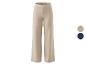 Beige weite Hose mit Farboptionen in Beige und Dunkelblau.