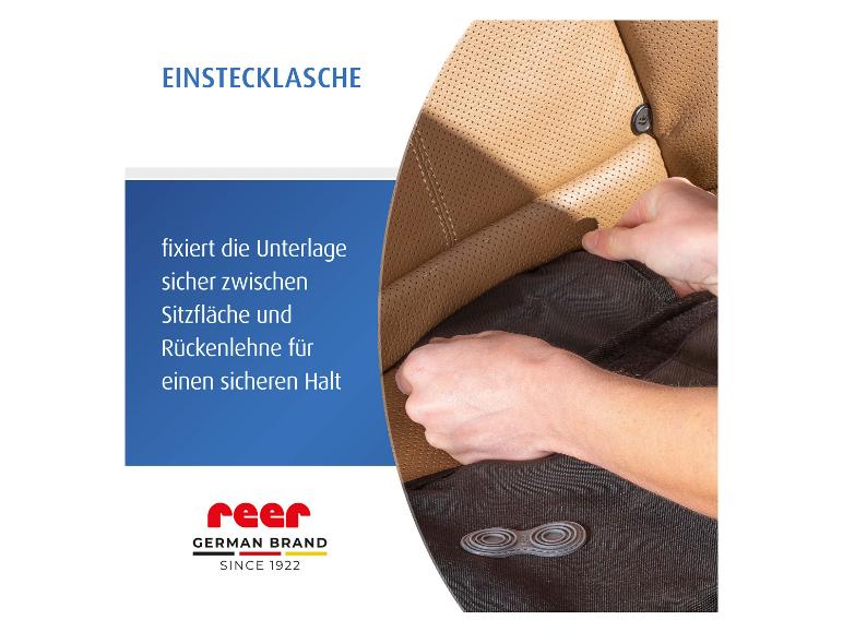 REER TravelKid Protect Autositz-Schutzunterlage: Einstecklasche zur sicheren Befestigung.
