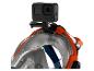 GoPro an einer orangenen Tauchermaske befestigt.