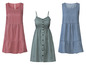 Drei Sommerkleider: rosa, grau und Jeans.