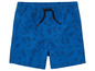 Blaue Shorts mit Krabben-, Muschel- und Quallenmuster