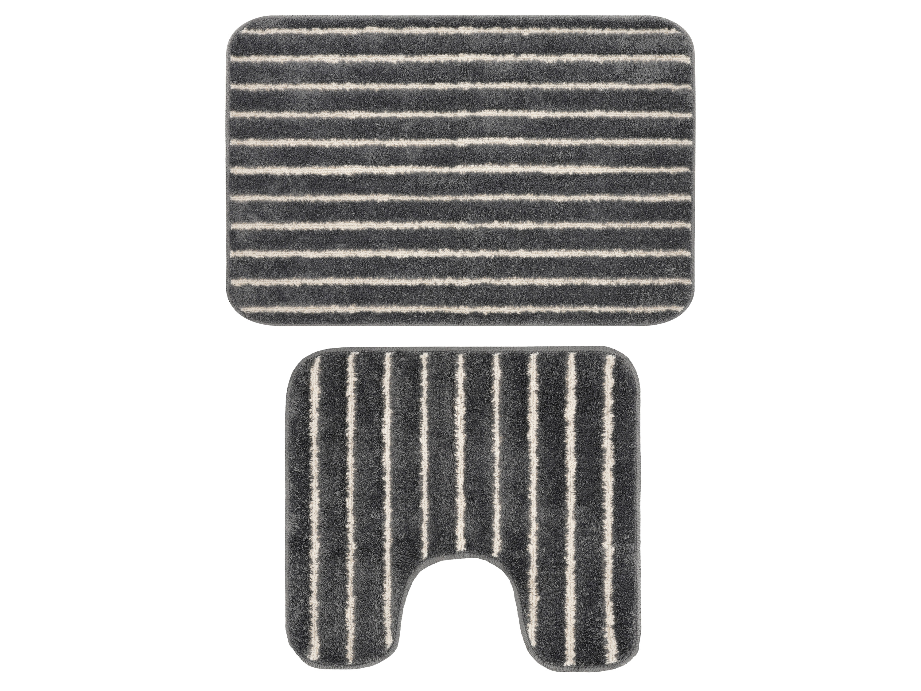 LIVARNO® Badezimmergarnitur-Set (mit WC-Ausschnitt, Grau)