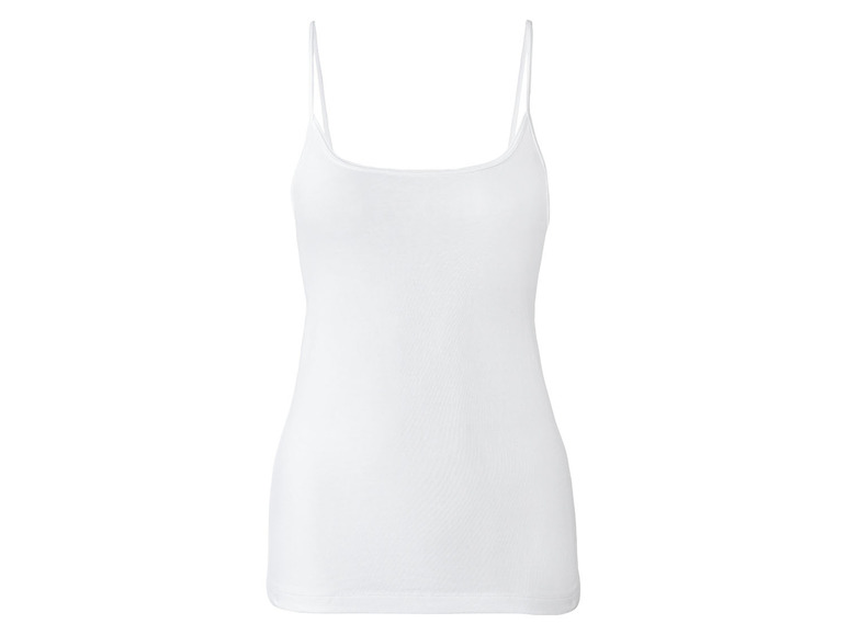 Ein weißes Tanktop ohne Ärmel.