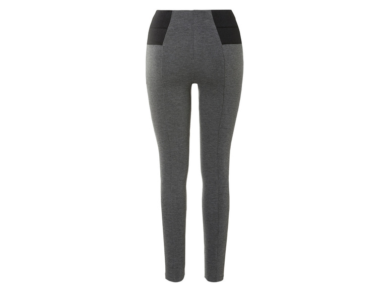 Graue Leggings mit schwarzem Bund.