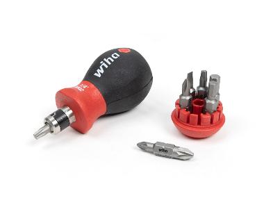 WIHA Stubby-Schraubendreher, mit Bit Magazin und magnetisch TORX mit 6 Bits, 1/4"