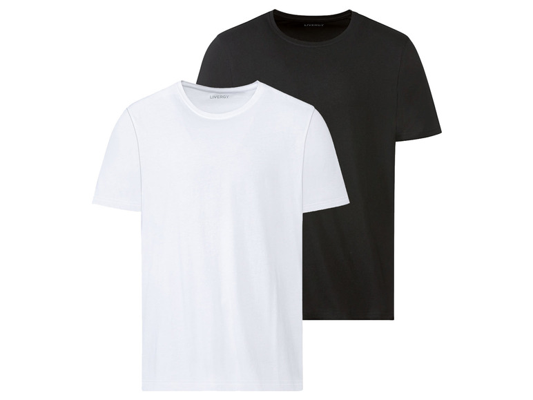 Gehe zu Vollbildansicht: LIVERGY® Herren T-Shirt, 2 Stück, körpernah geschnitten, mit Baumwolle - Bild 2