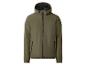 Olivgrüne leichte Herren-Steppjacke mit Kapuze und Reißverschlüssen.