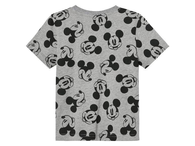 Ein graues T-Shirt mit Mickey Mouse-Print.