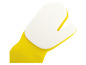 Gelber Handschuh mit Schwamm zum Geschirrspülen.