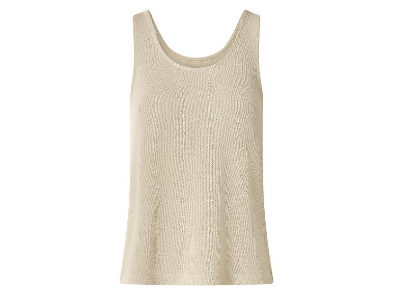 Hellbeiges gestricktes Tanktop für Damen