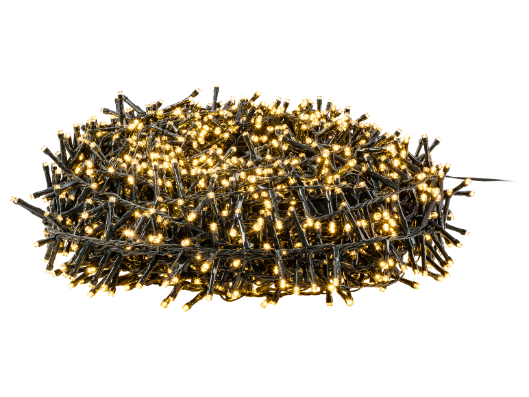 LED-Weihnachtslichtkette mit vielen kleinen gelben Glühbirnen