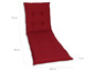 Rotes Liegekissen mit Rückenlehne, geeignet für ein Sofa oder einen Sessel.