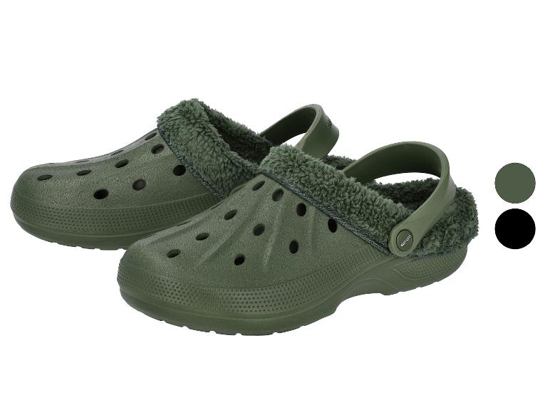 Grüne, gefütterte Clogs mit flauschigem Innenfutter und zwei Farboptionen.