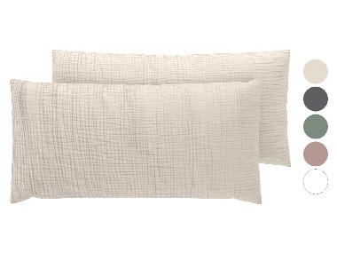 LIVARNO® Musselin-Kissenbezüge, 2 Stück, 40 x 80 cm