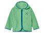 Eine grüne Fleecejacke mit Kapuze.