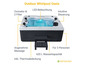 Ein Outdoor-Whirlpool mit LED-Beleuchtung für 3 Personen.
