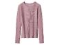 Geripptes rosa Langarm-T-Shirt