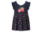 Dunkelblaues Kinder-Sommerkleid mit Erdbeermuster.