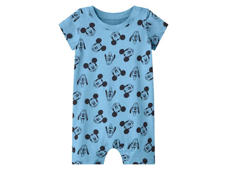 Blauer Baby-Strampler mit Cartoon-Charakter-Prints.