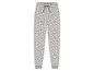 Graue Jogginghose mit weißem Federmuster.