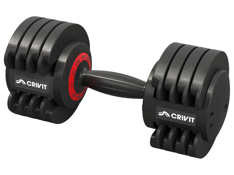 CRIVIT Kurzhantel-Set, verstellbar, 25 kg | Hanteln & Gewichte