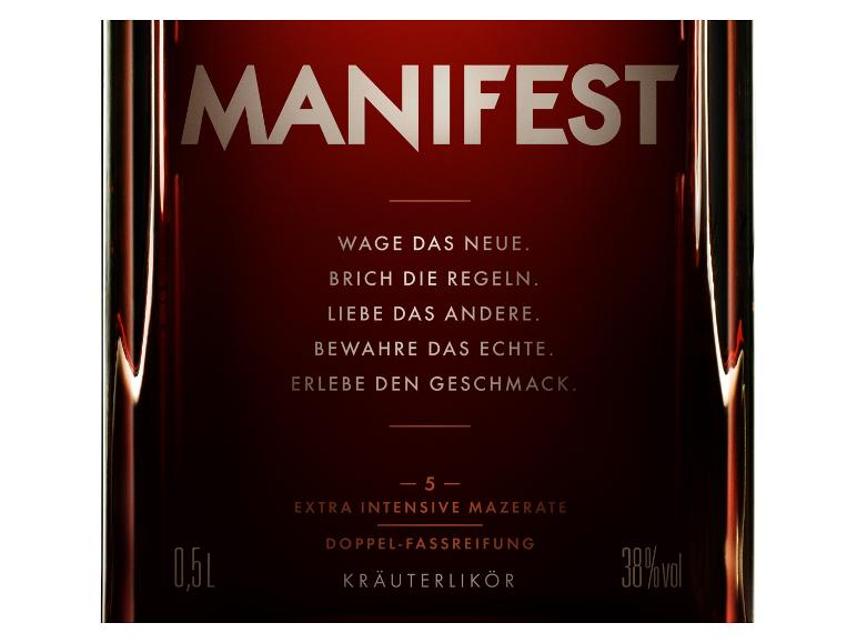 Manifest: Kräuterlikör, 0,5L, 38% vol.