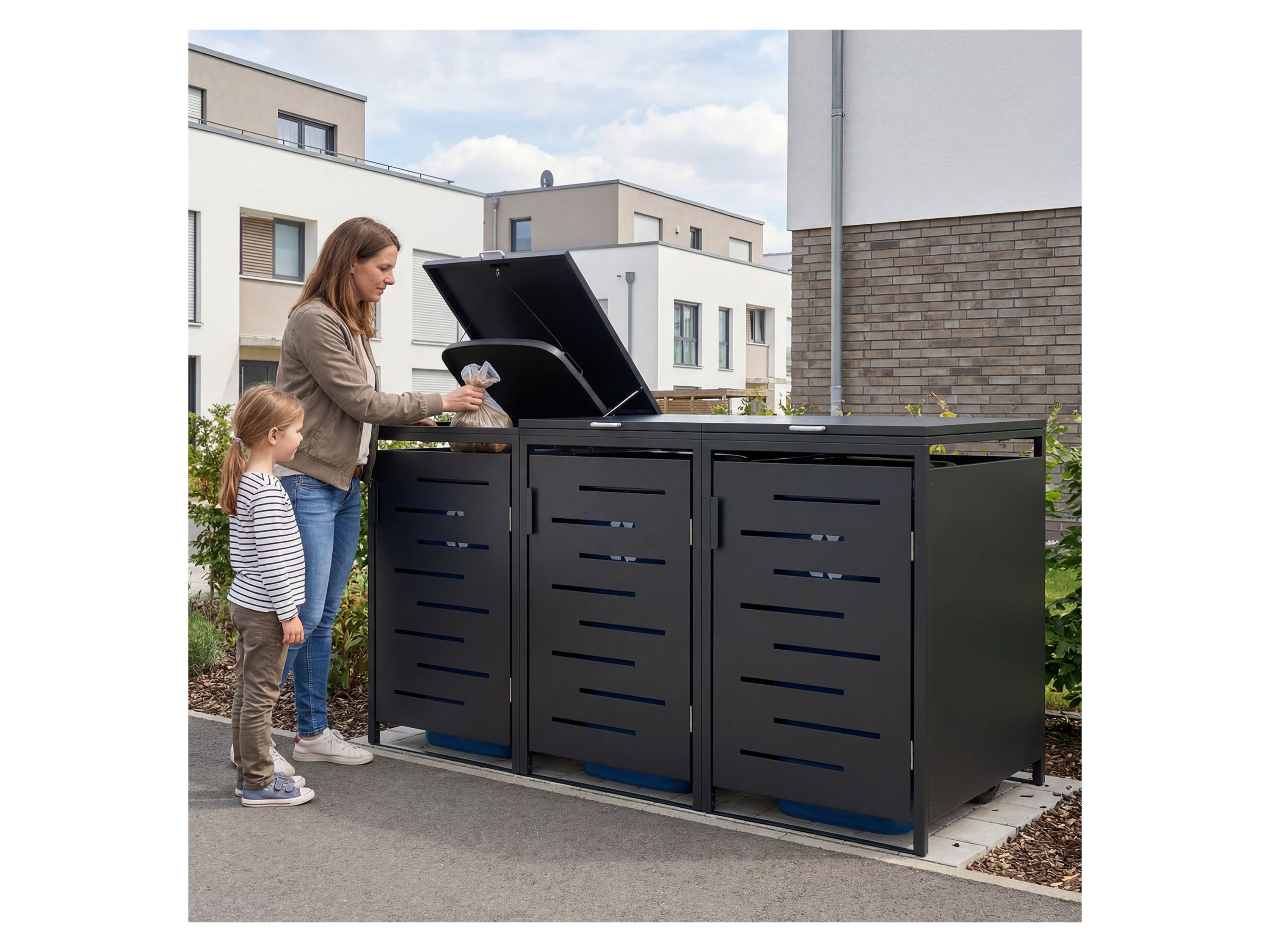 JUSKYS Metall Mülltonnenbox Arel (3er) – Bild 2 von 4