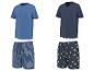Herren-Pyjama-T-Shirts und Shorts, gestreift und mit Zitronenmuster.