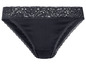Schwarze Unterhose mit Spitzenbesatz.