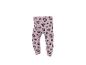 Rosa Kinderleggings mit schwarzem Leopardenmuster und Herzen.