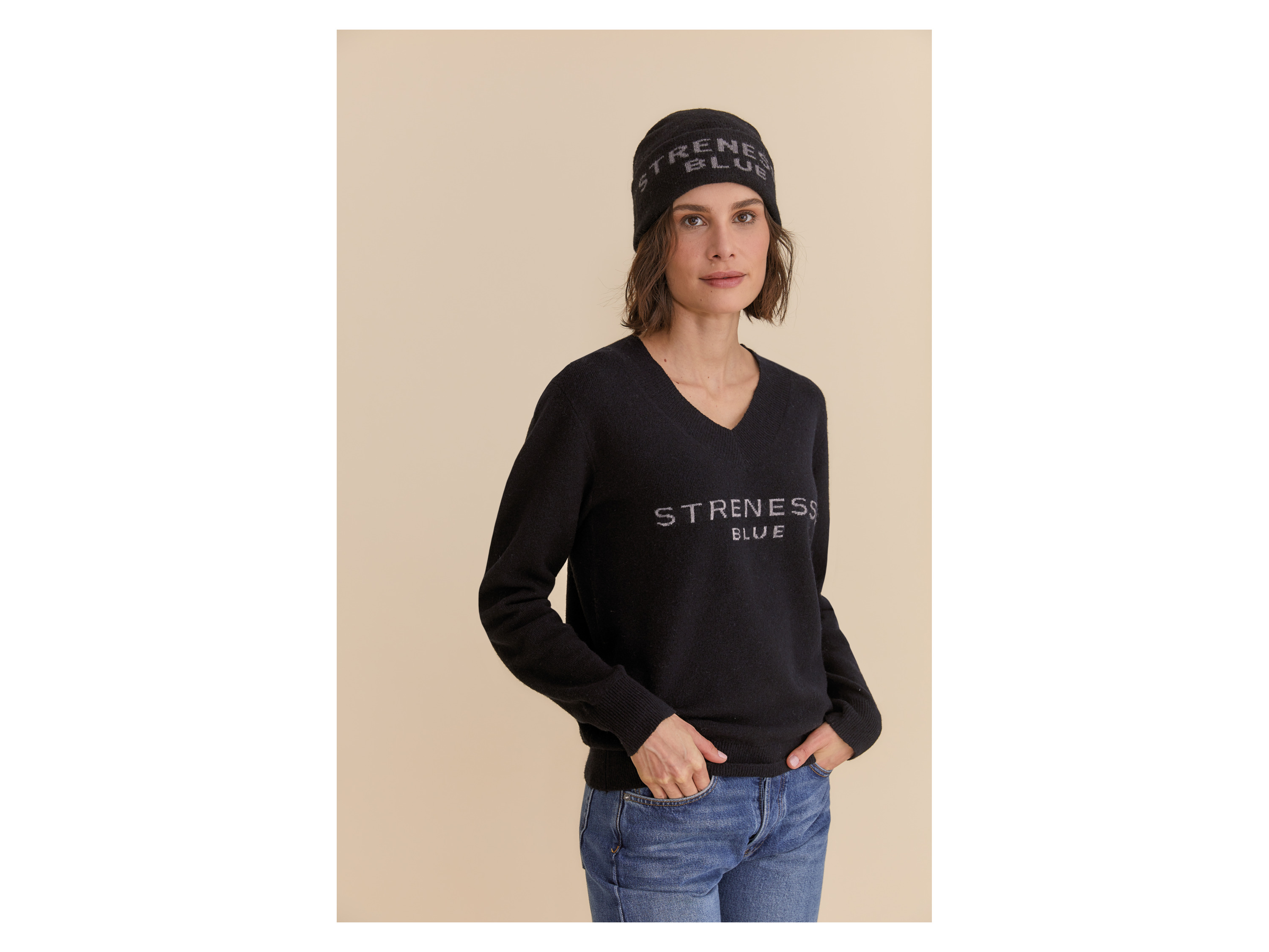 Thumbnail - Damen Strickpullover (Schwarz, L)