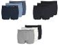Herren-Boxershorts, 3er-Pack: blau, schwarz und grau.