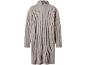 Hellbeiger gerippter Rollkragenpullover