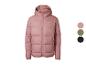 Rosa Steppjacke mit Kapuze und Reißverschluss, mit zusätzlichen Farboptionen.